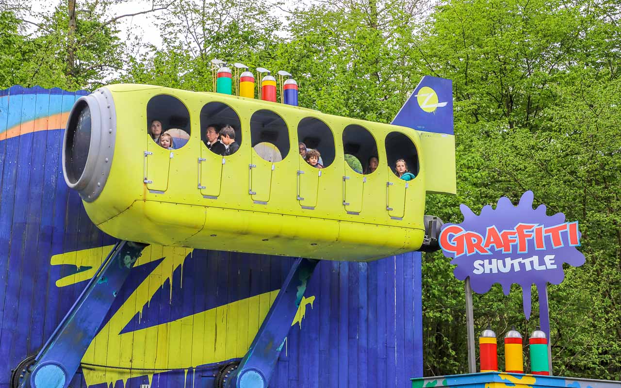 Graffiti Shuttle, attraction pour les petits enfants à Walibi Belgium